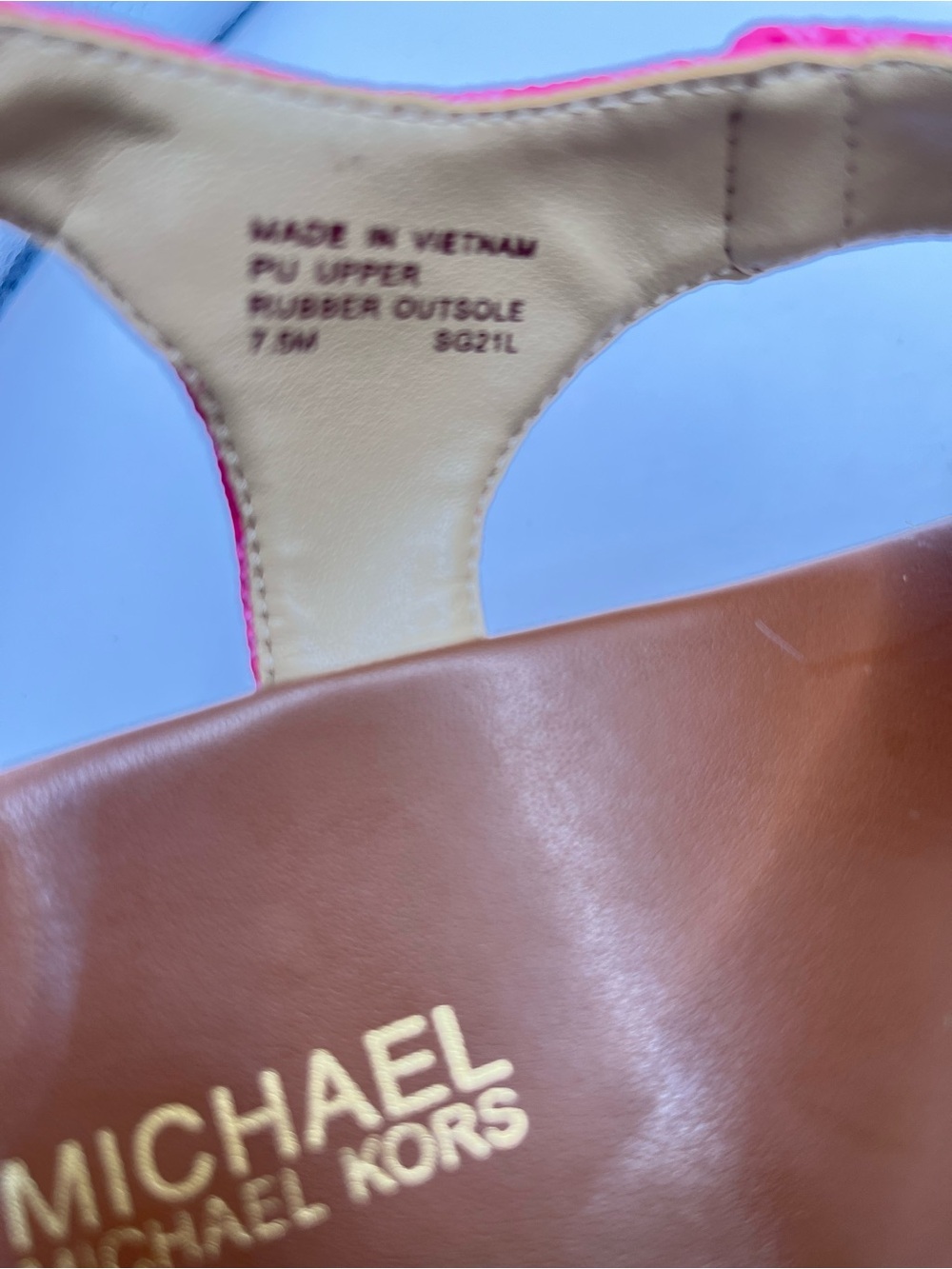 Michael Kors Laney Women's 7.5M Pink MK Logo Espadrille Wedge Sandals - Picture 5 of 9